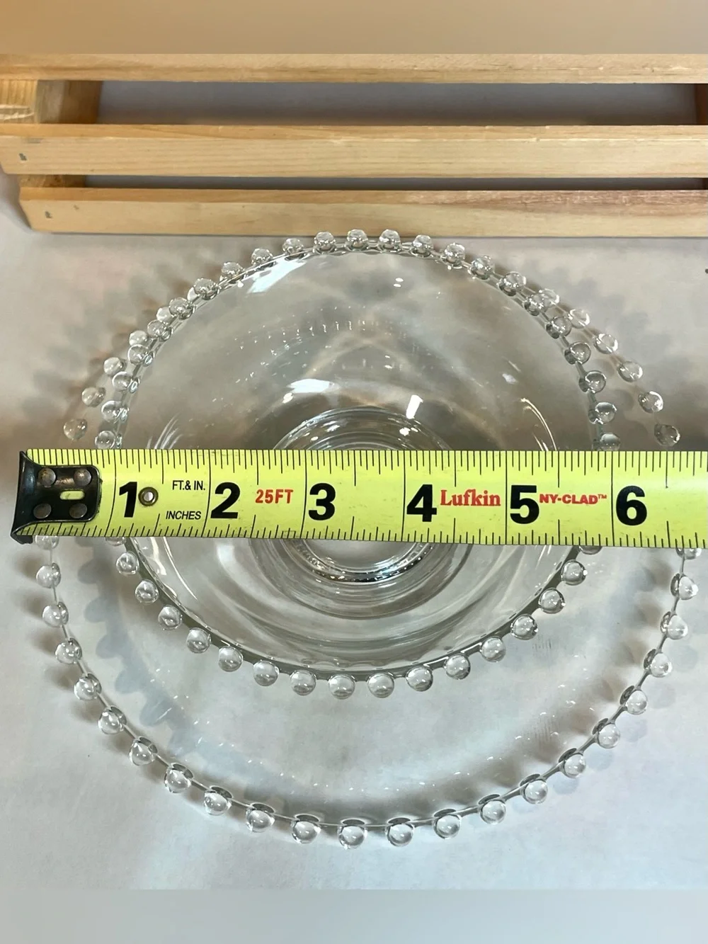 Imperial Glass “Candlewick” Clear Beaded Glass Chip & Dip Serving Set | VTG |EUC